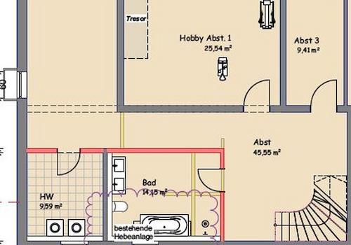 Grundriss im Souterrain