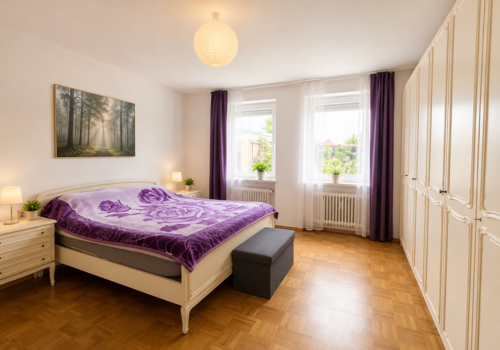 Blick in das Schlafzimmer