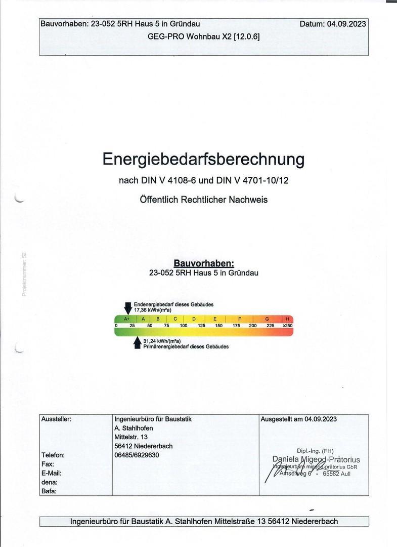 Energiebedarfsrechnung