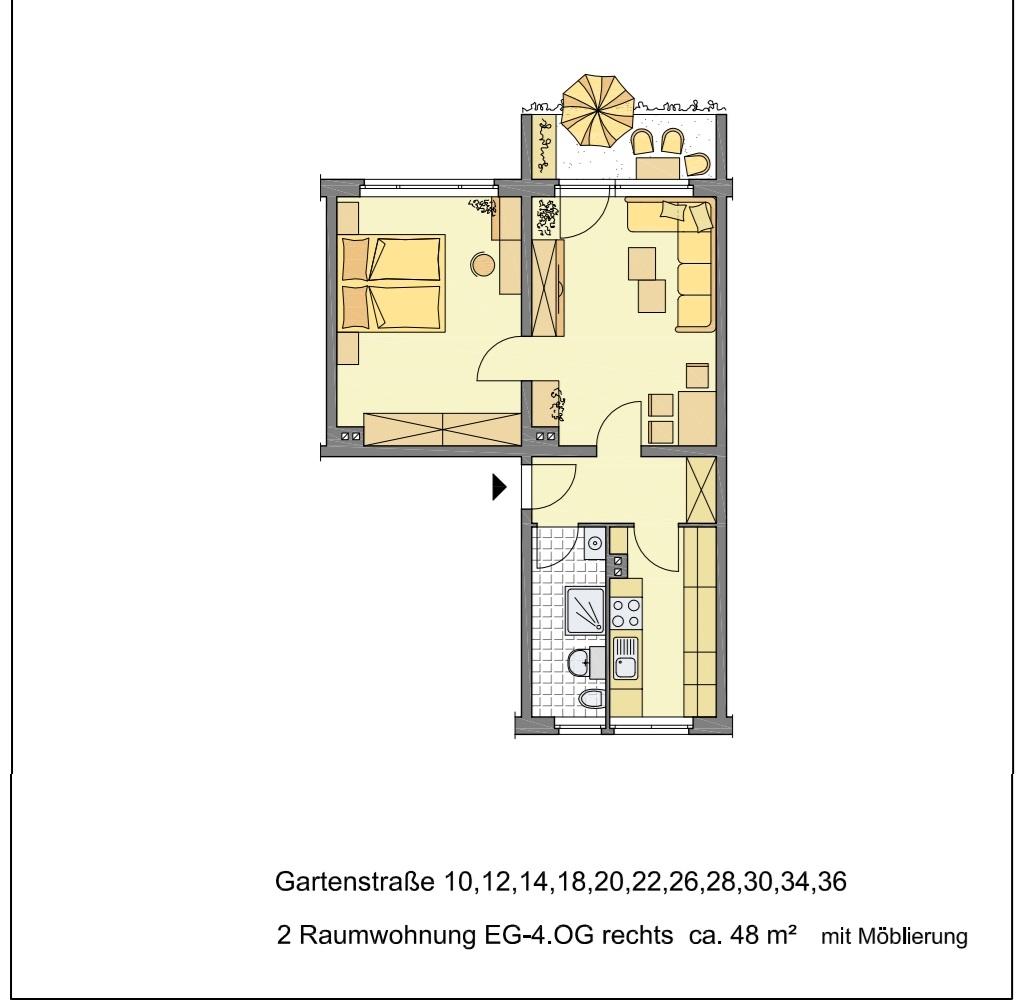 Grundriss möbliert