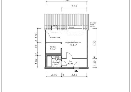 Grundriss mit Maßen