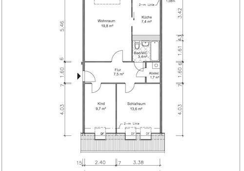 Grundriss mit Maßen