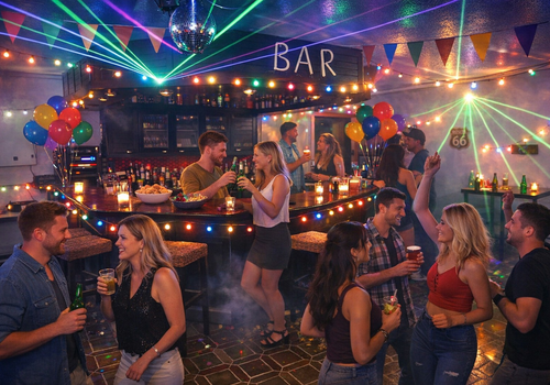 Bar mit KI-Menschen 