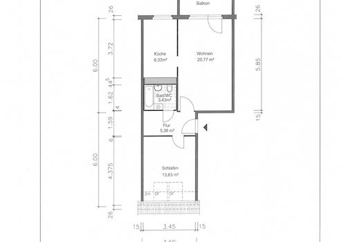 Grundriss mit Maßen