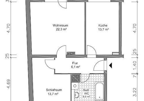 Altenburger Str. 121, 2-RWE, 1.OG links