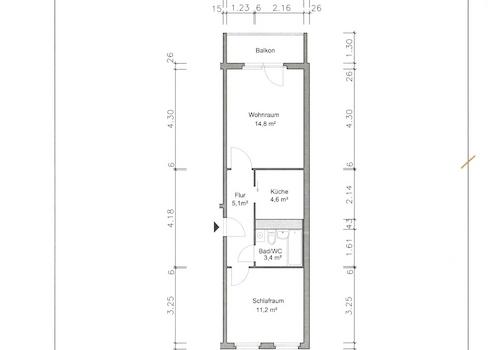 Grundriss mit Maßen
