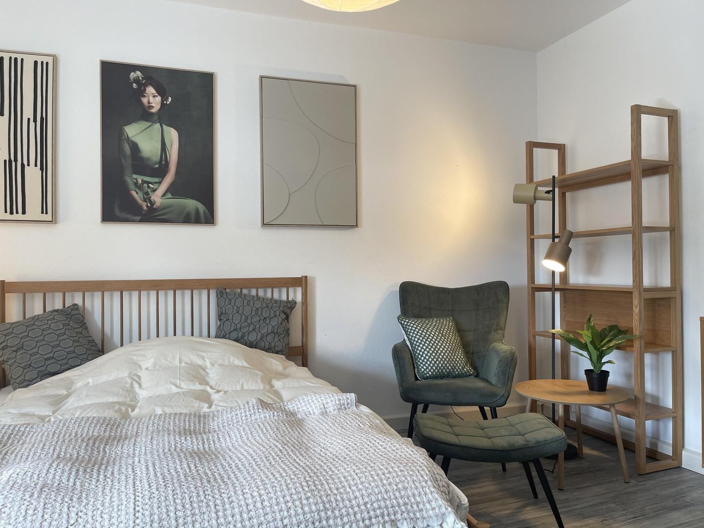 Bett und Sitzecke