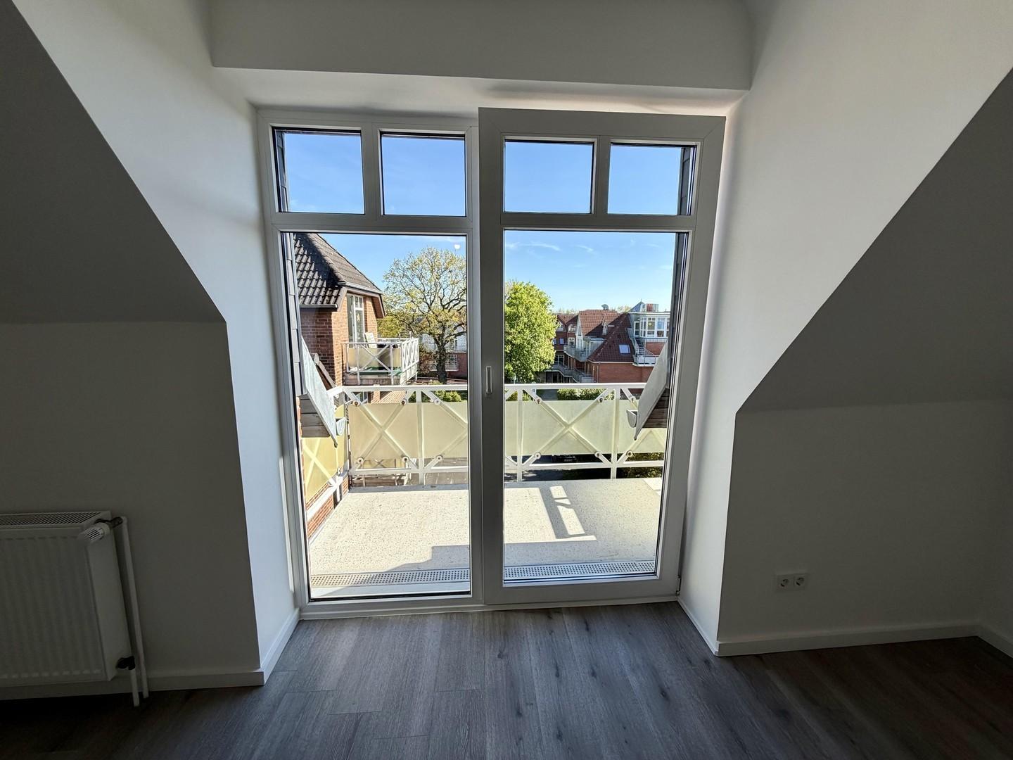 Blick zum Balkon