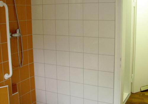 Duschplatz, wurde nach dem Foto verglast