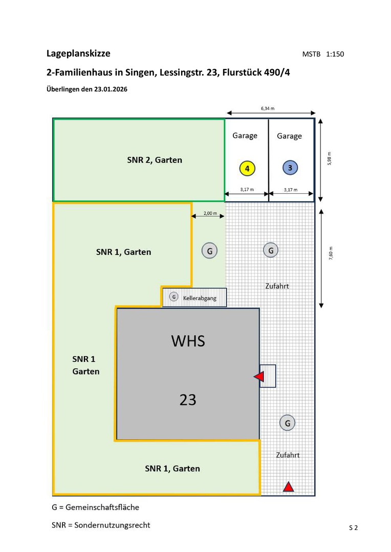 Lageplan (SNR 2, Garten)
