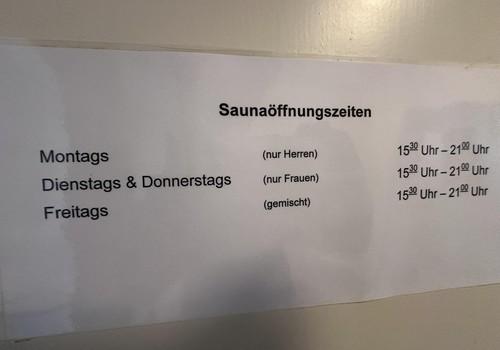Sauna Öffnungszeiten