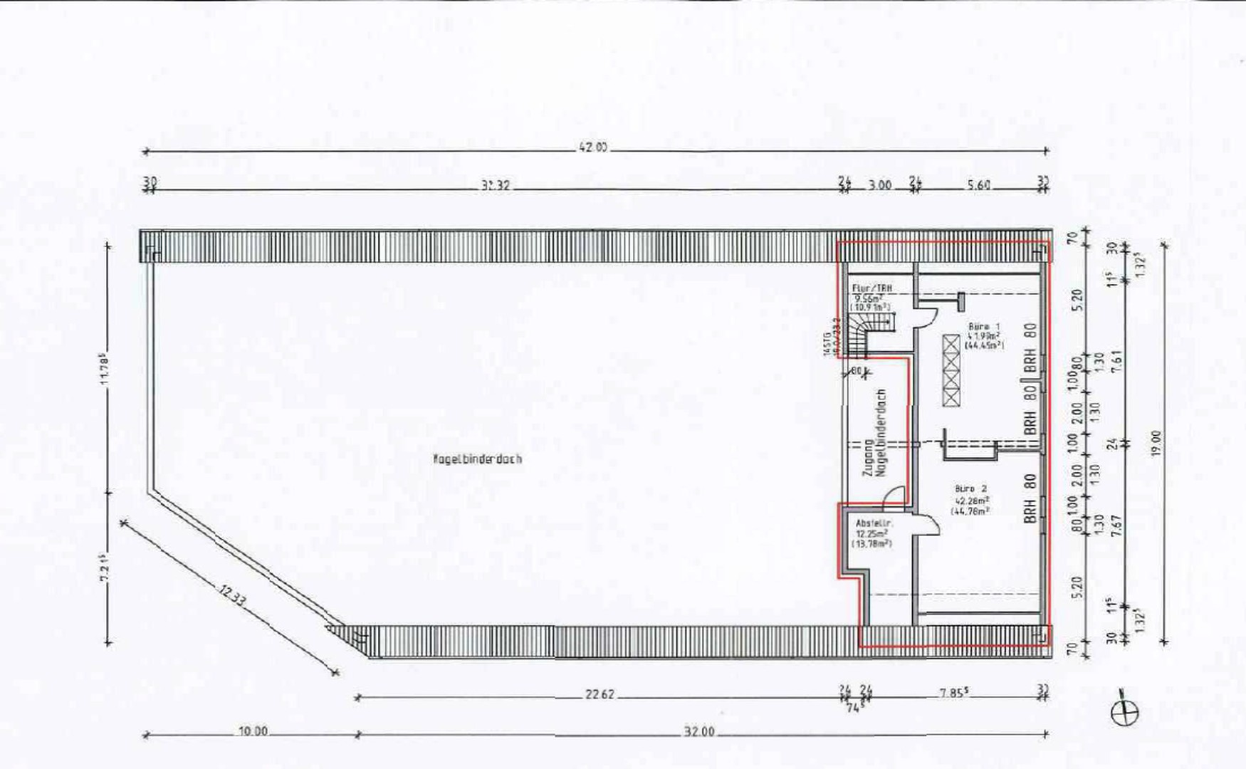 Grundriss Obergeschoss Büros