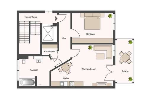 Grundriss - ca. 77 qm Wfl.