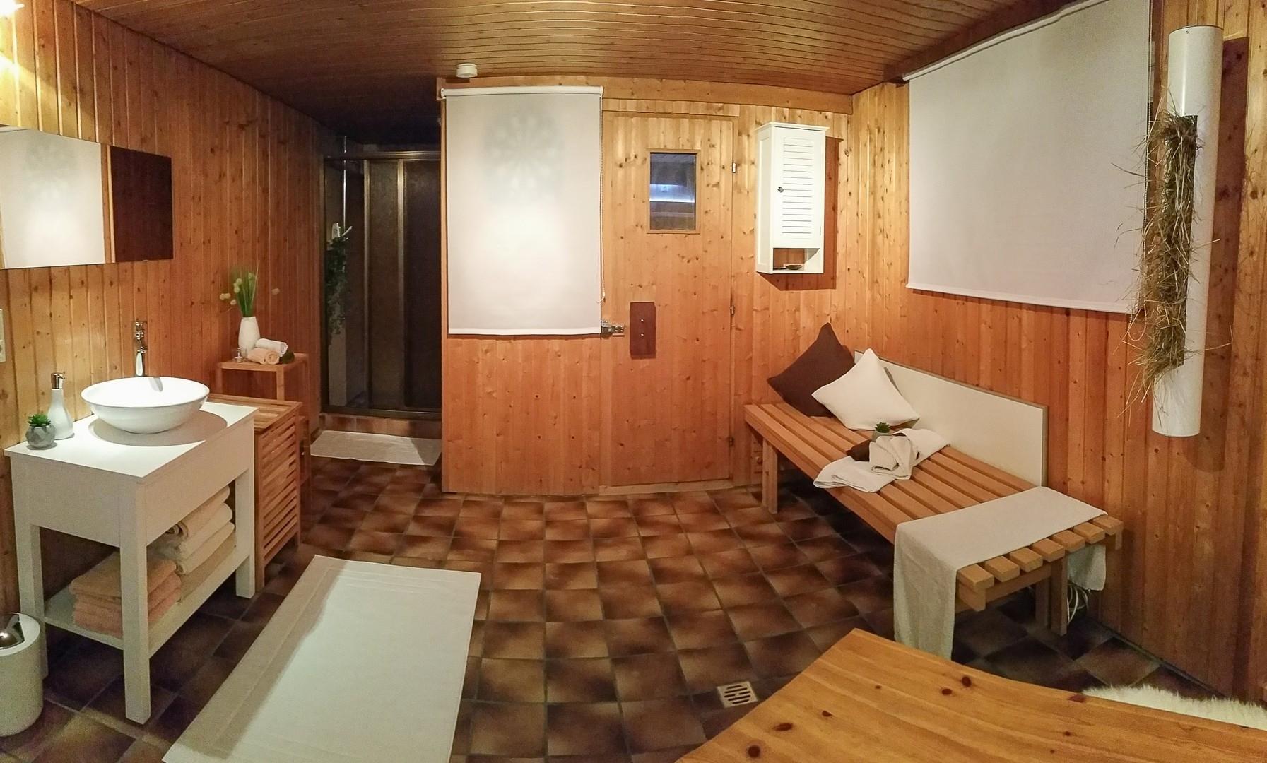Saunabereich im Keller
