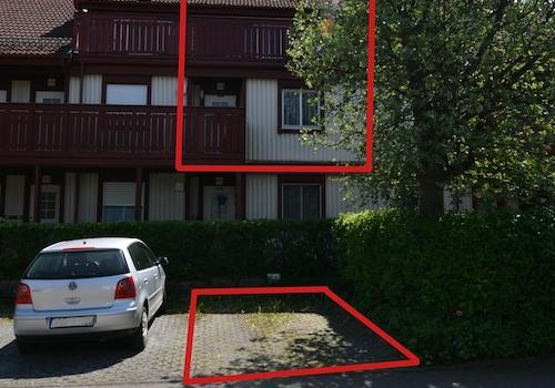 Außenseite Nord mit Stellplatz