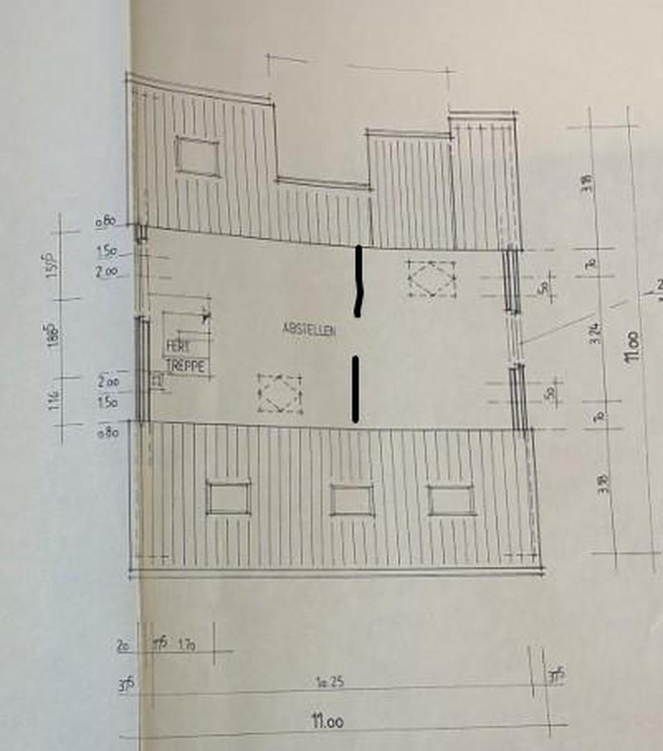 Grundriss Maisonette mit Maßen
