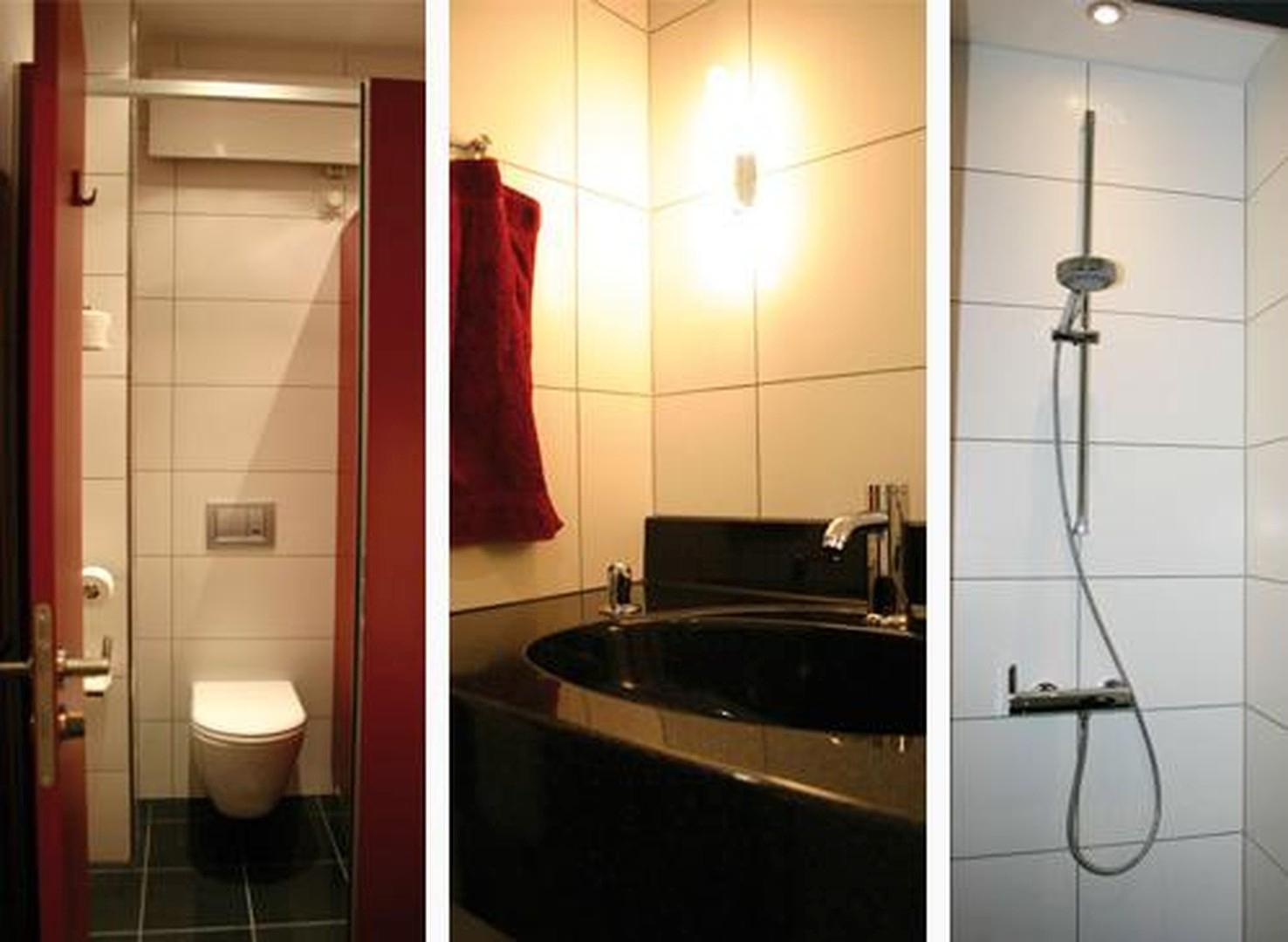 Toilette, Waschbecken, Dusche