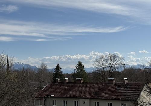 Blick auf Alpen