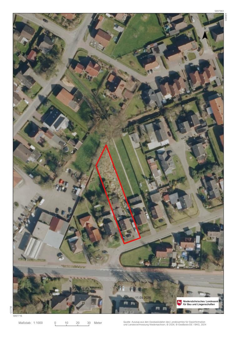 Luftbild mit Markierung