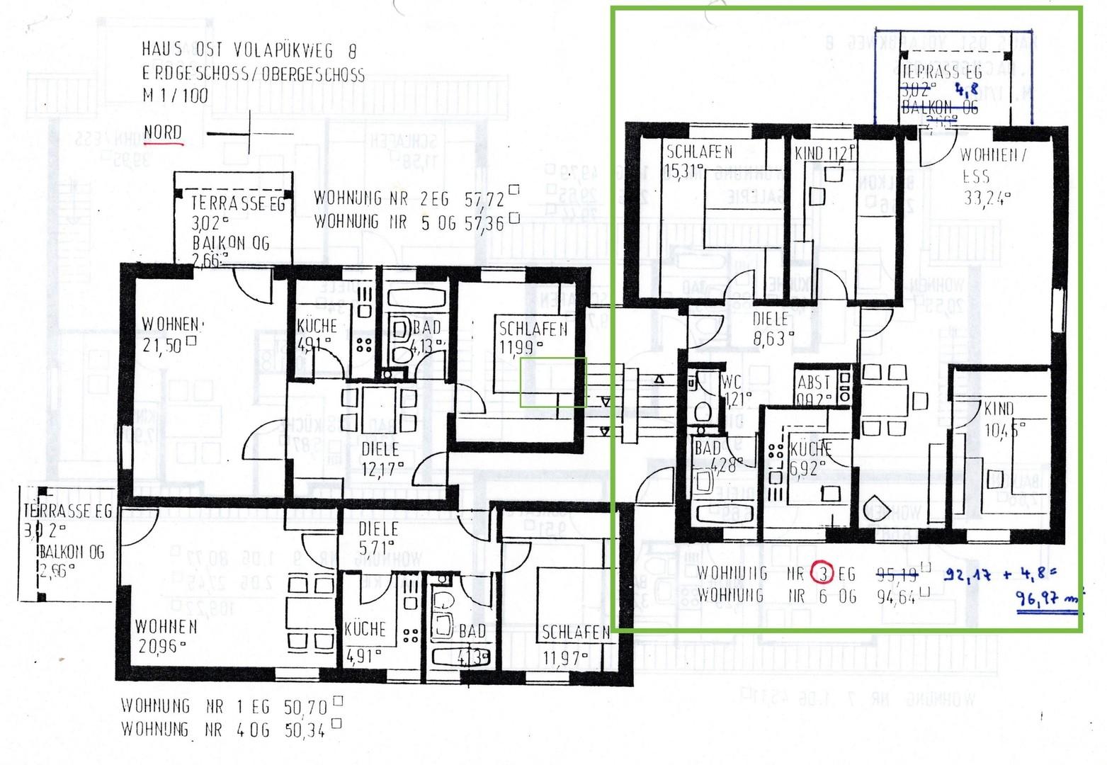 Grundriss der Wohnung