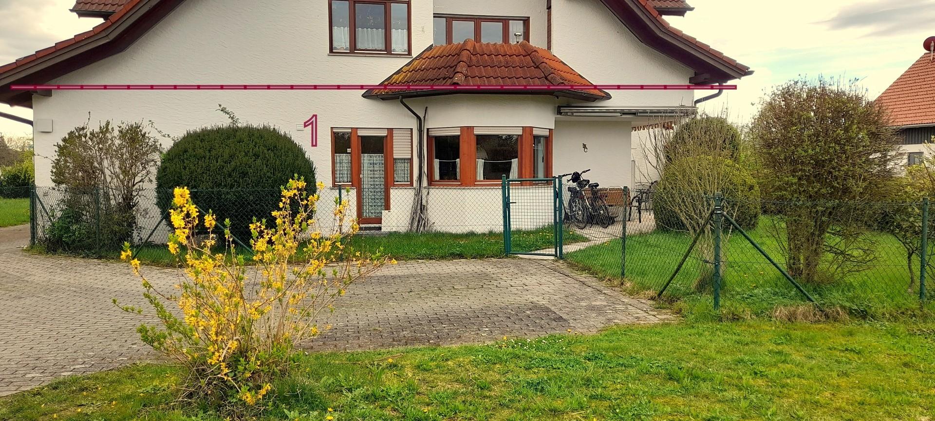 Ansicht Parkplätze & Garten