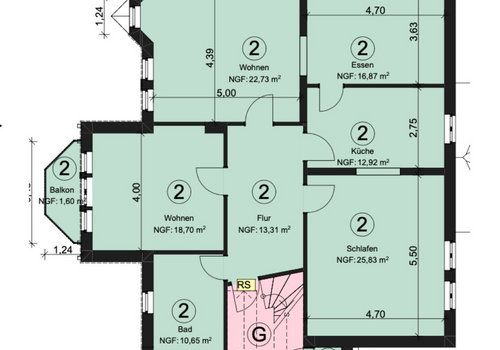 Grundriss Obergeschoss