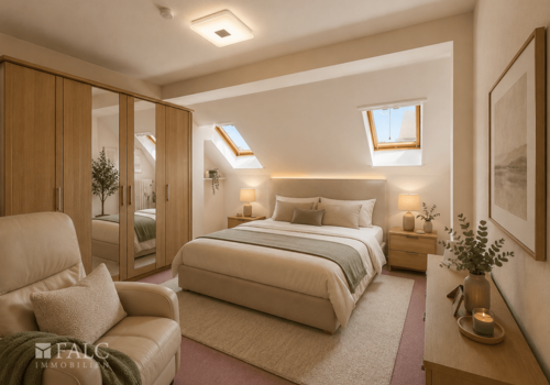 Schlafzimmer Dachgeschoss - Einrichtung digital 