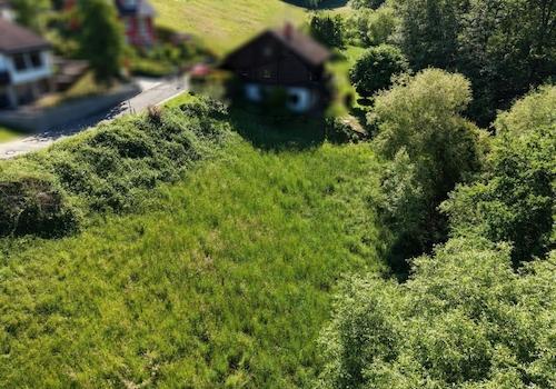 Blick auf das Grundstück