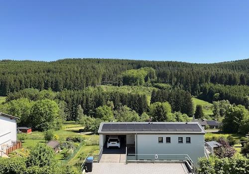 Blick vom Balkon gerades aus