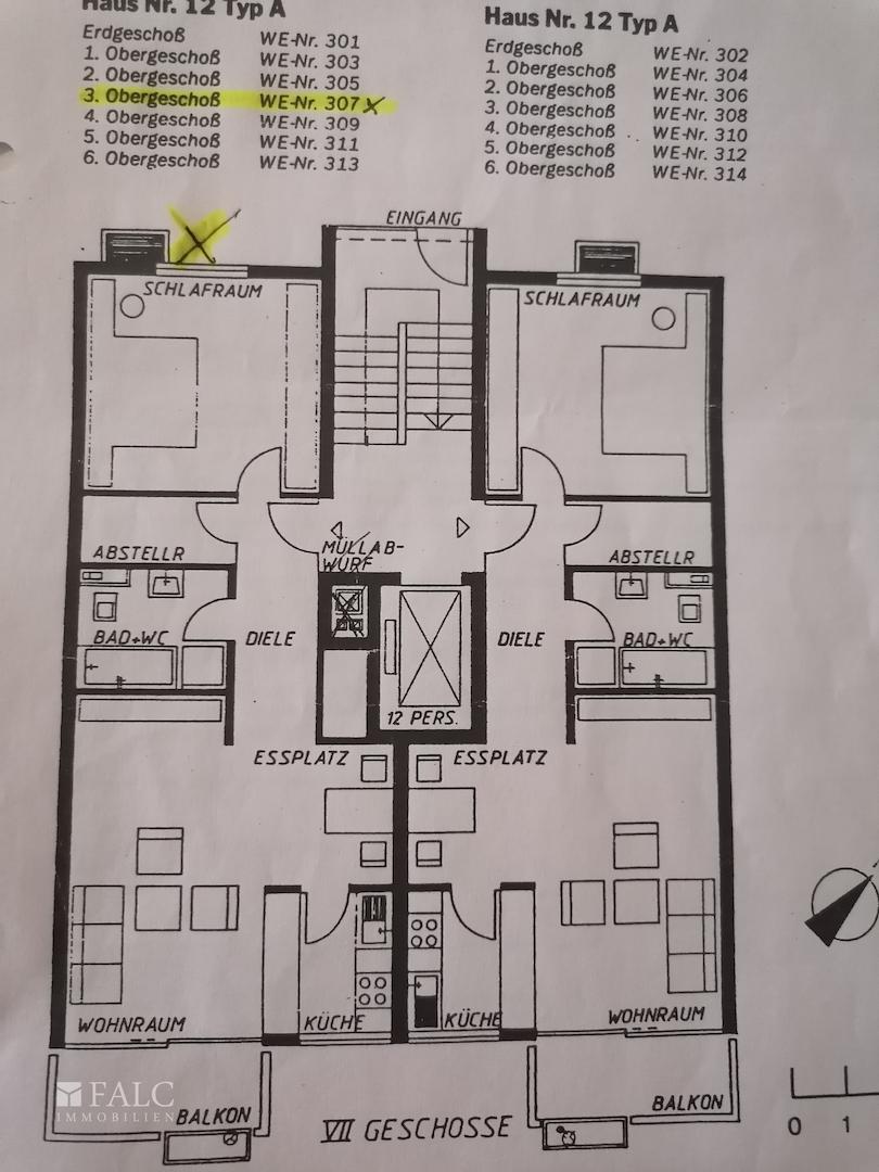 Grundriss - Whg.  links