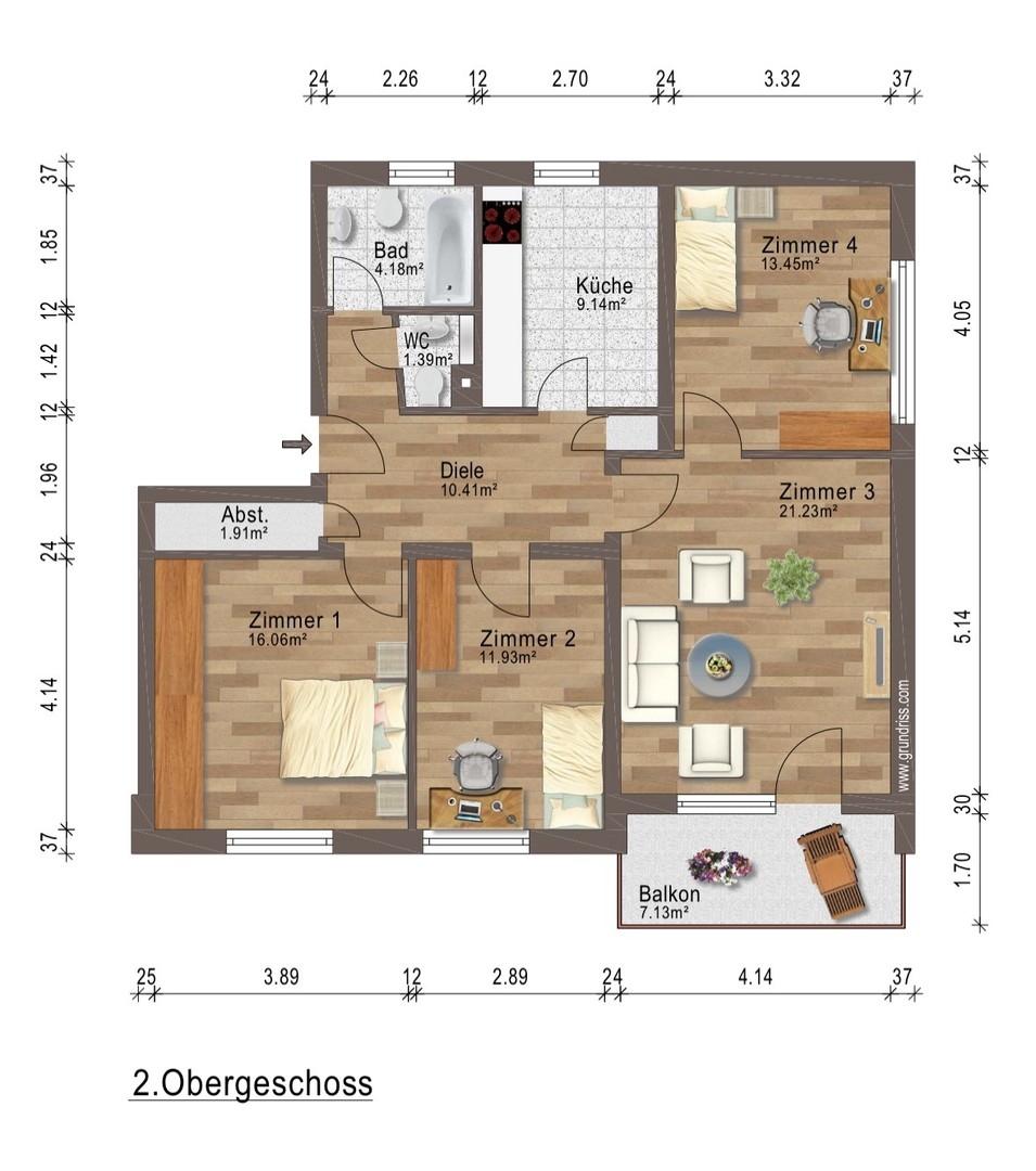 Grundriss_4 Raum_ETW