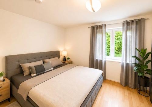 Blick in das Schlafzimmer