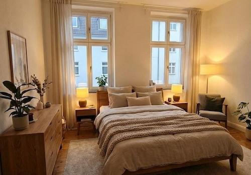Schlafzimmer (KI möbeliert)