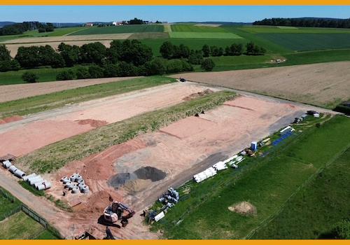 Blick auf das Baugebiet