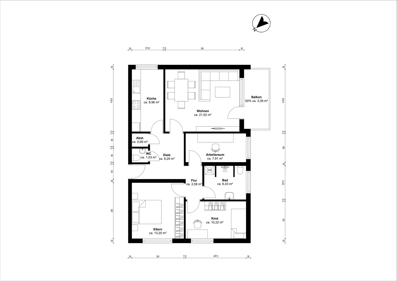 Grundriss Wohnung