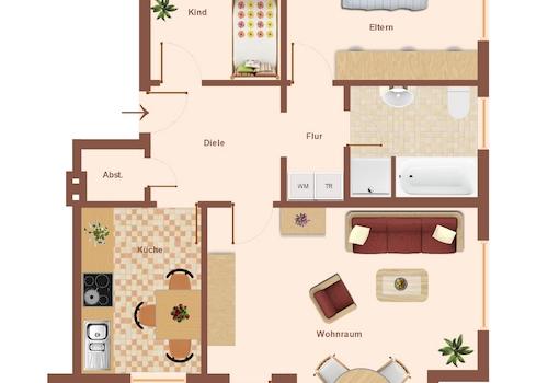 Grundriss Wohnung 1. OG