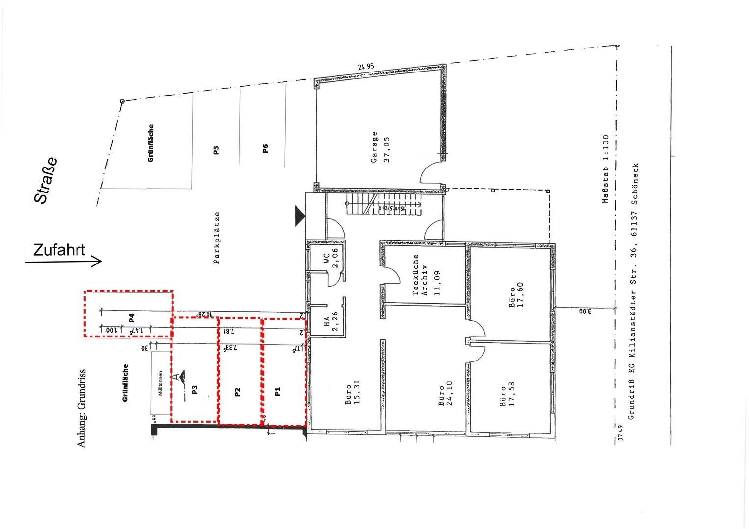 Lageplan mit Stellplätze