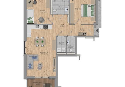 Haus I Wohnung 05 Grundriss