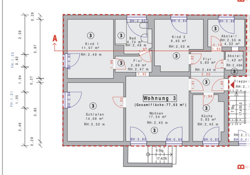 Grundriss Wohnung 1.OG Links