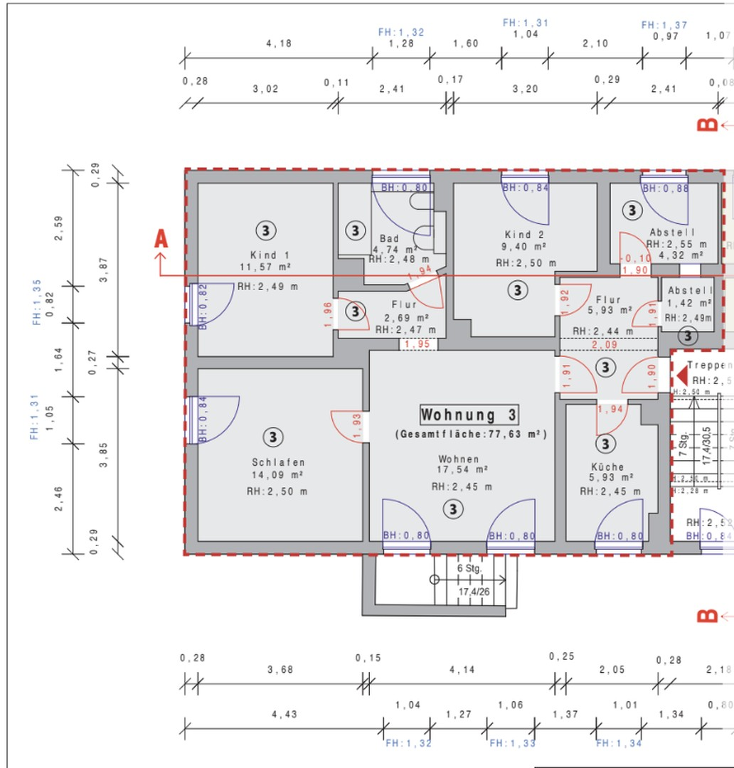 Grundriss Wohnung 1.OG Links
