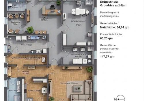 Grundriss EG illustriert