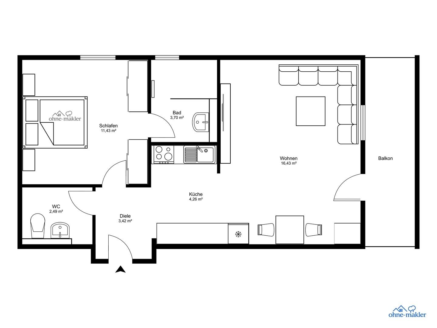Grundriss Wohnung