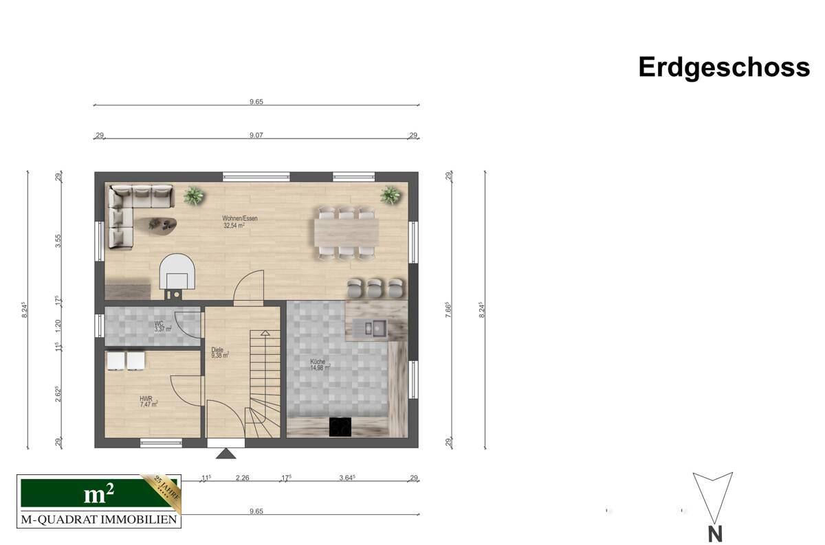 Grundriss EG bemaßt
