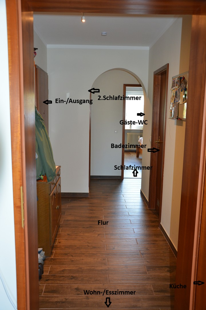 Flur mit Zimmeraufteilung
