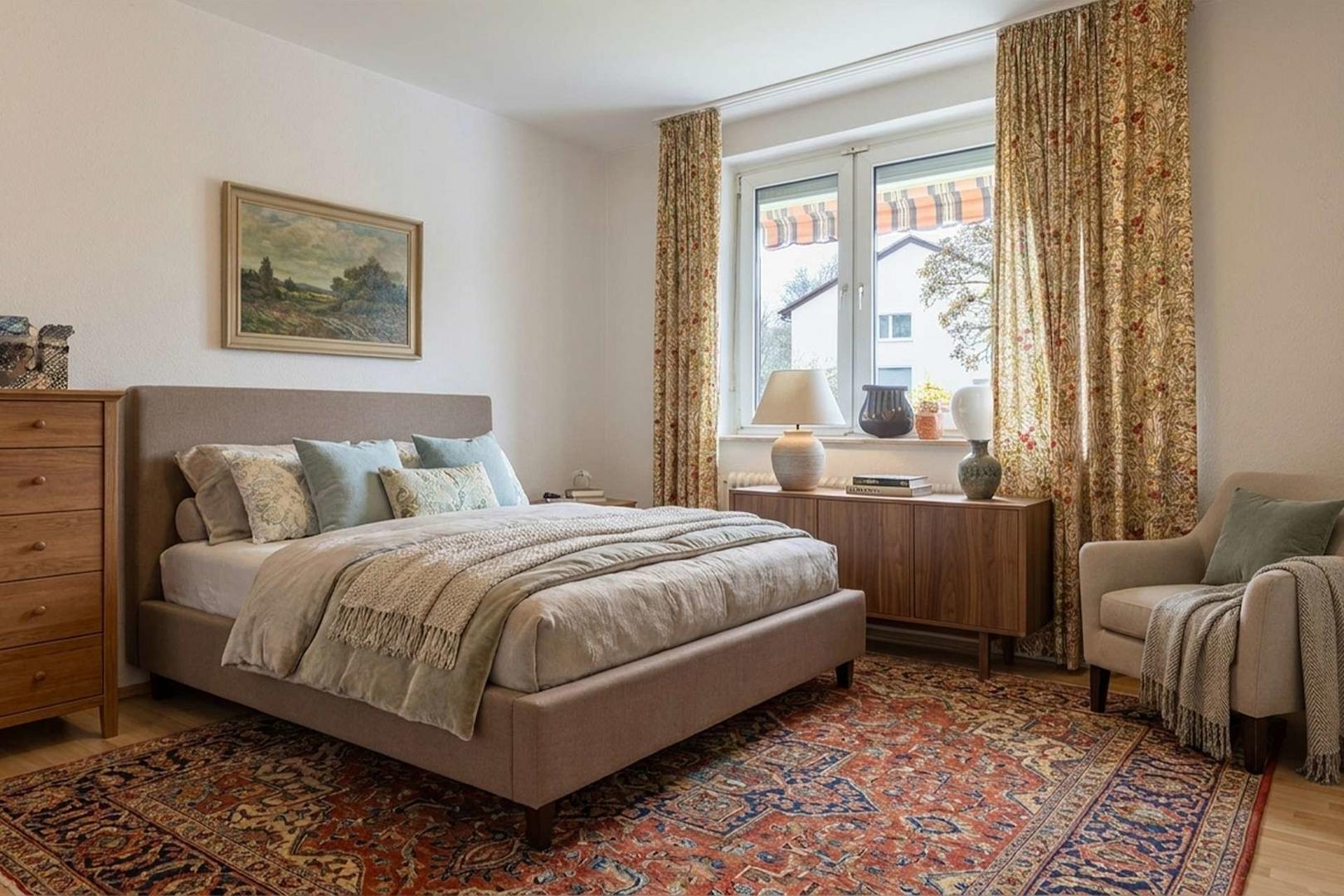 Schlafzimmer - digital nachbearbeitet aus Privatsphäregründen
