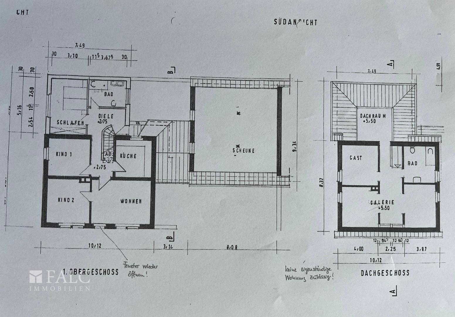 Grundriss Obergeschoss & Dachgeschoss