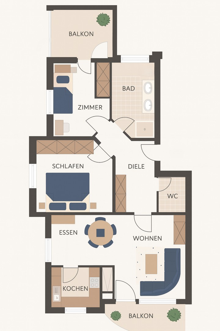 Schematischer Grundriss