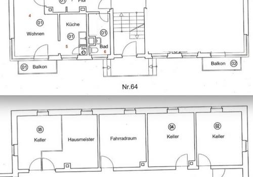 Grundriss Wohnung und Keller