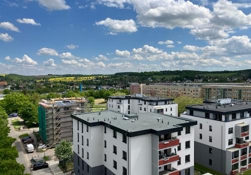 Ausblick Kinderzimmer und Schlafzimmer.