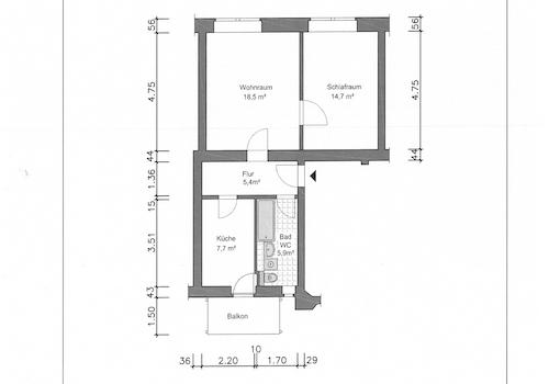 Grundriss mit Maßen